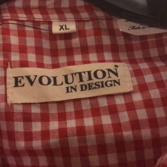 Red and White Button Up - Picture 2 of 2